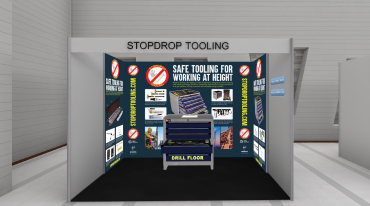 Stopdrop Tooling Virtual Exhibition booth in the DROPS Metaverse