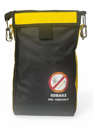 STOPDROP TOOLING WAIST AND SHOULDER BAGS FOR WORKING AT HEIGHT.